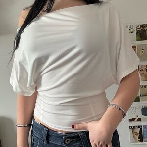 Chic White Off-Shoulder Crop Top